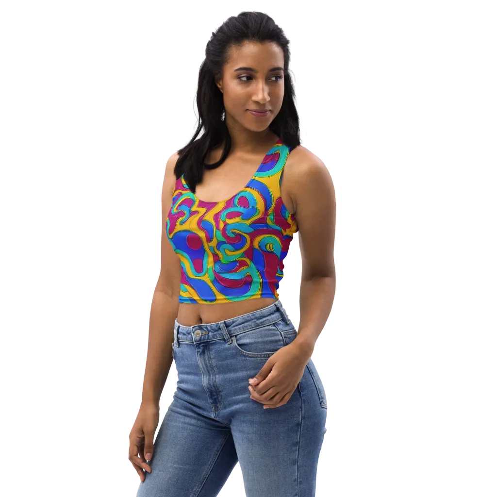 Kaleido Flow on Crop Top — Left Front