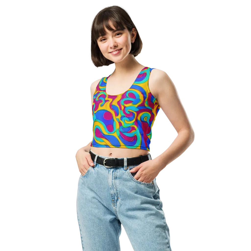 Kaleido Flow on Crop Top — Front