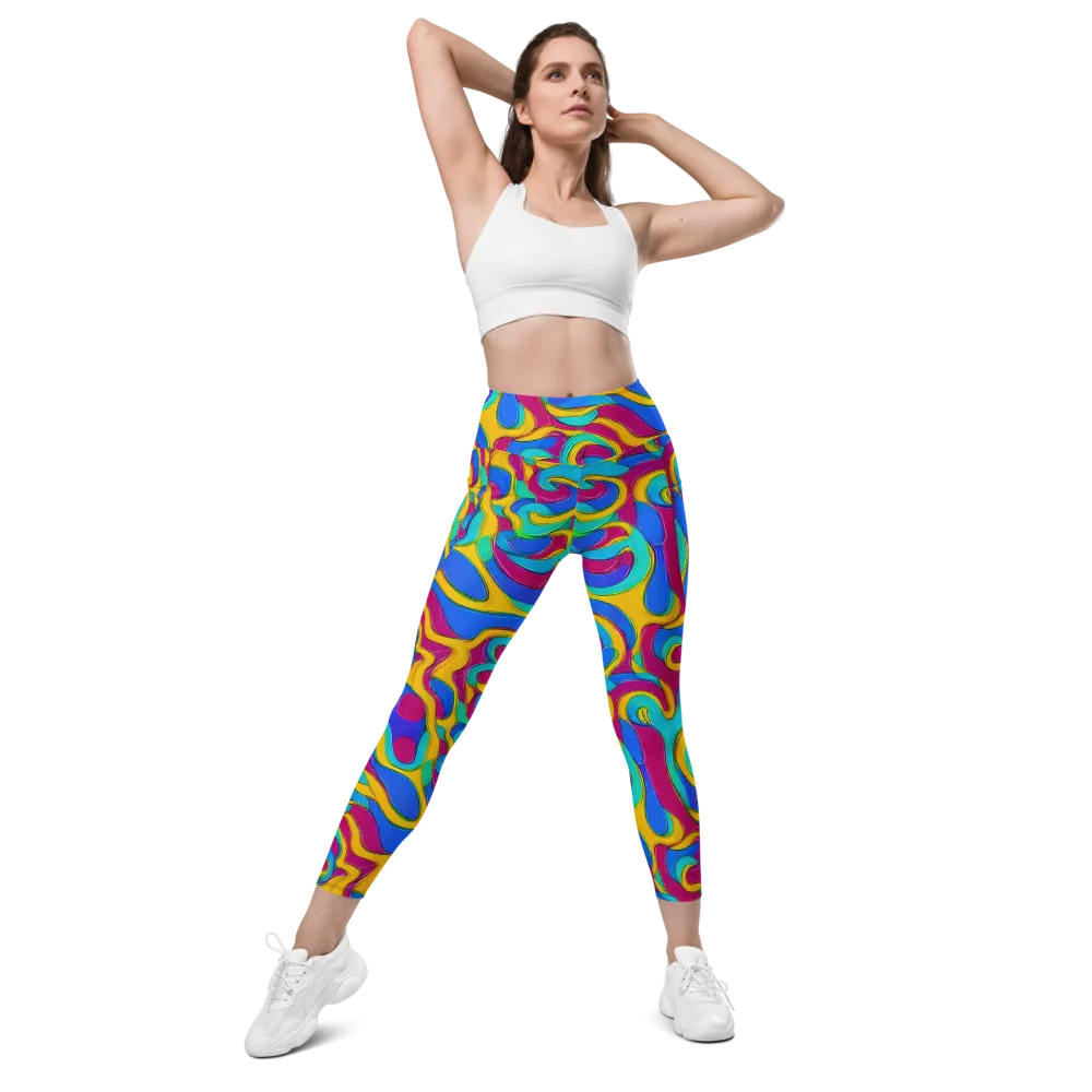 Kaleido Flow on Leggings with Pockets — Front