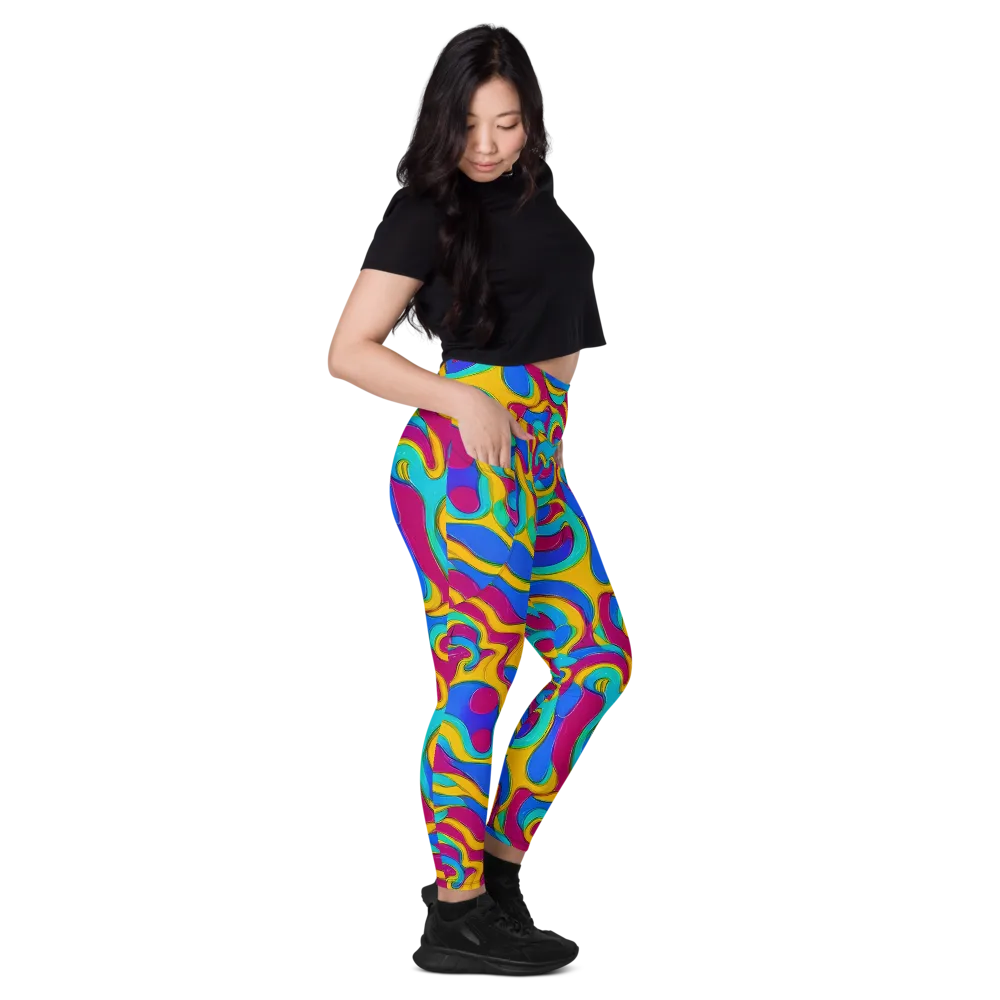 Kaleido Flow on Leggings with Pockets — Right