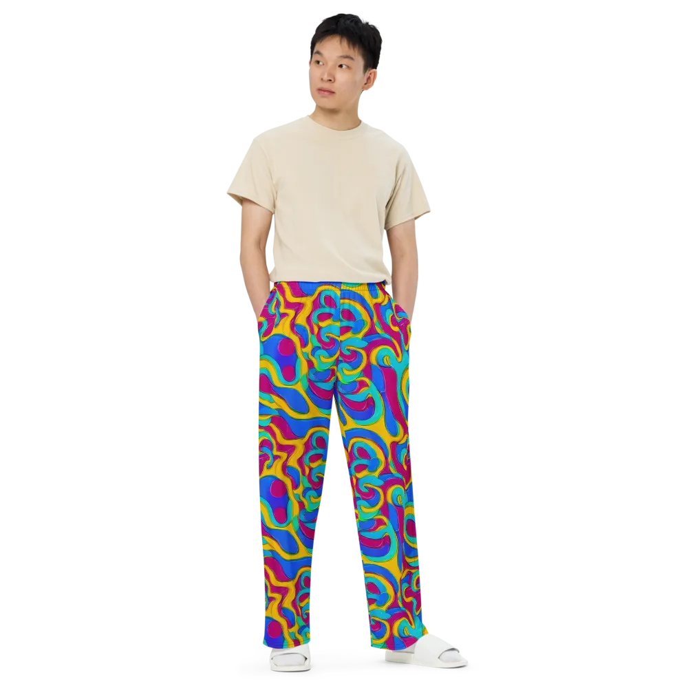 Kaleido Flow on Wide-Leg Pants — Front