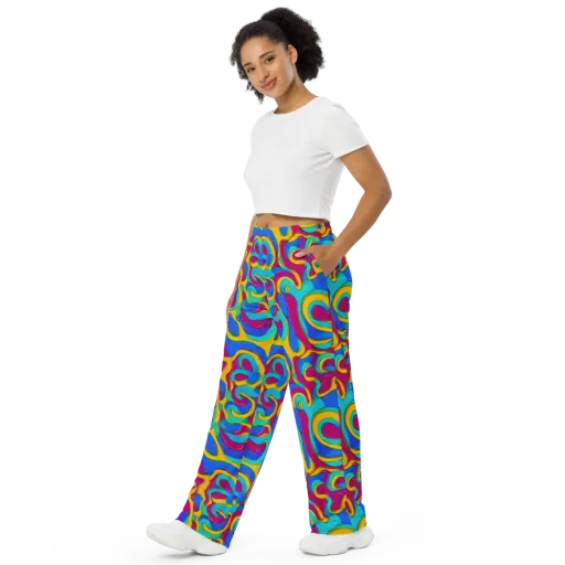 Kaleido Flow on a Wide-Leg Pants