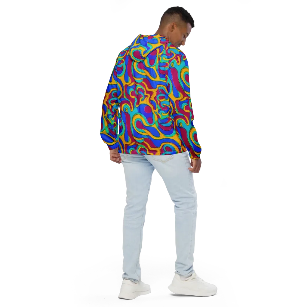 Kaleido Flow on Men's Windbreaker — Back