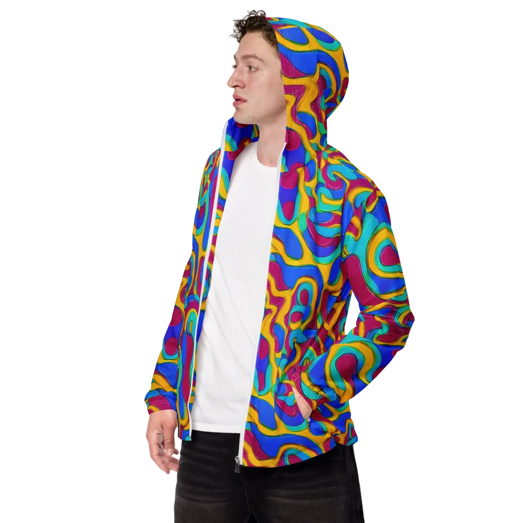 Kaleido Flow on Men's Windbreaker — Left Front