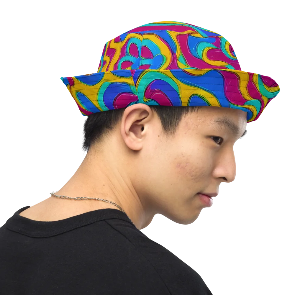 Kaleido Flow on Reversible Bucket Hat — Right Outside