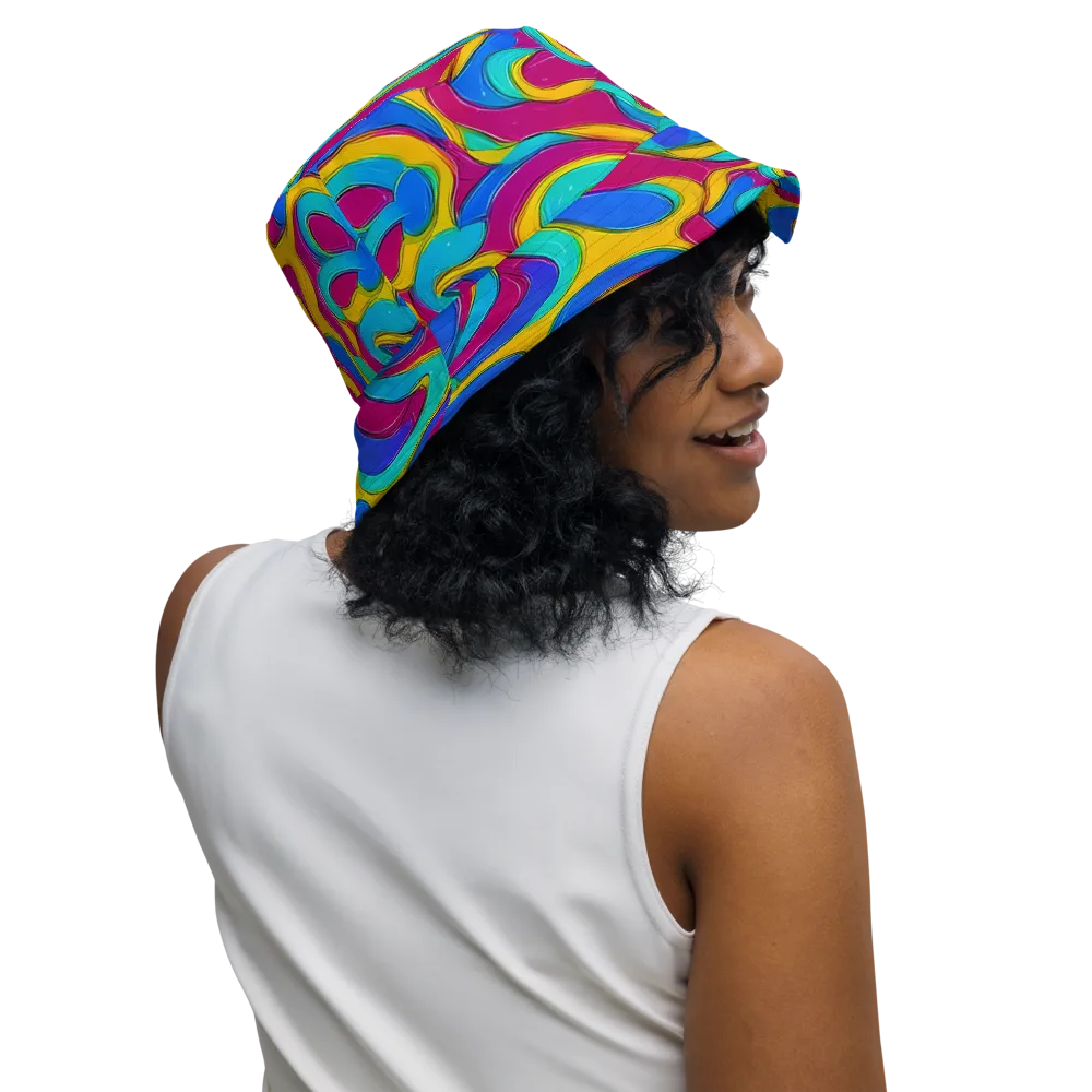 Kaleido Flow on Reversible Bucket Hat — Right Outside