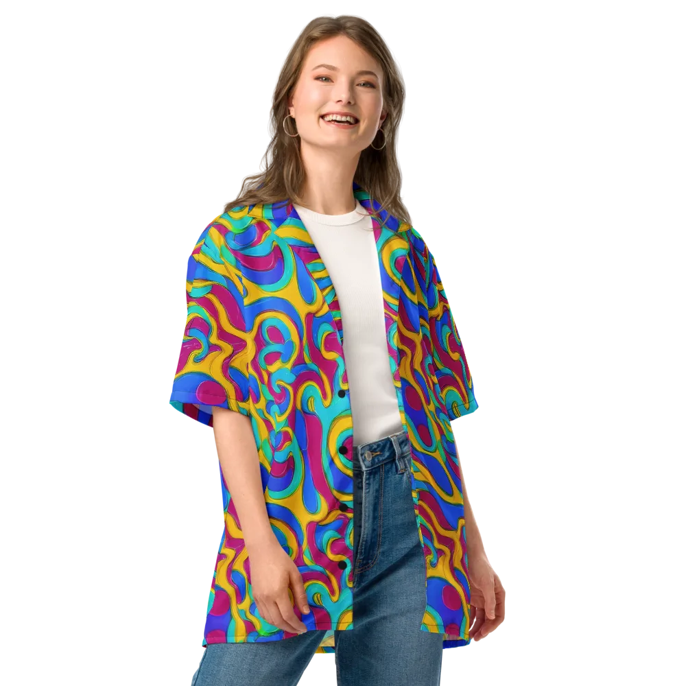 Kaleido Flow on Button Shirt — Front