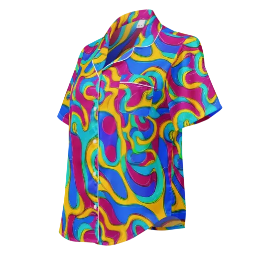 Kaleido Flow on a Women's Short Sleeve Pajama Top
