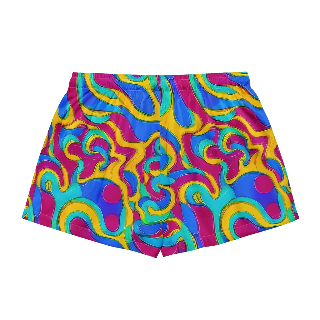 Kaleido Flow on Women's Pajama Shorts — Back