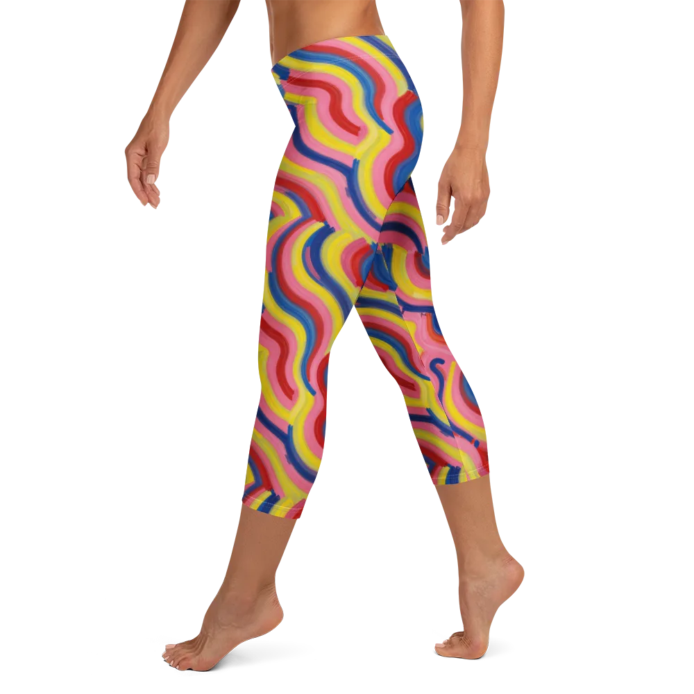 Chromatic Swerve on Capri Leggings — Left