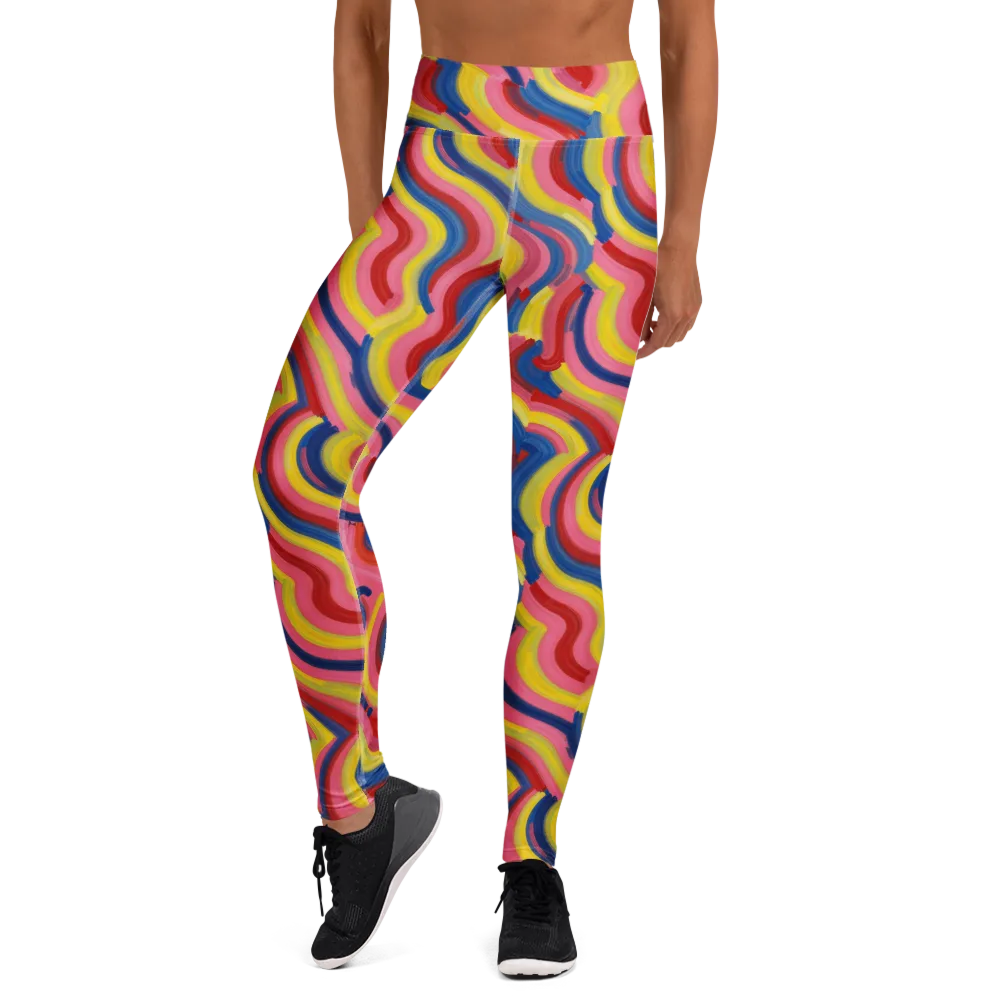 Chromatic Swerve on Yoga Leggings — Front