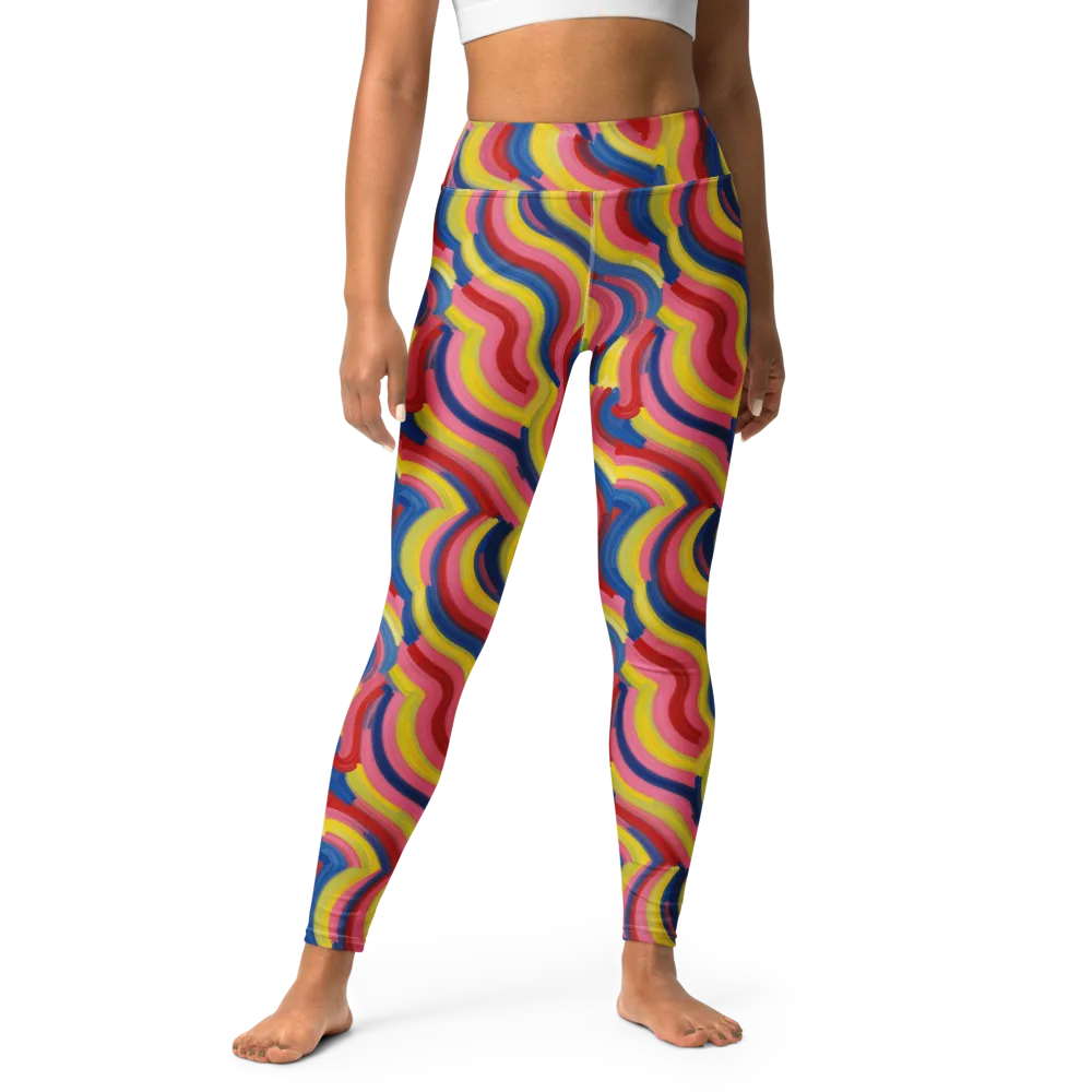 Chromatic Swerve on Yoga Leggings — Front