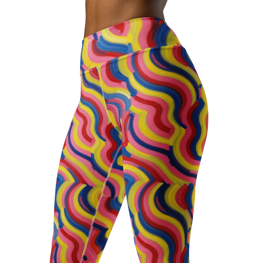 Chromatic Swerve on Yoga Leggings — Left Front