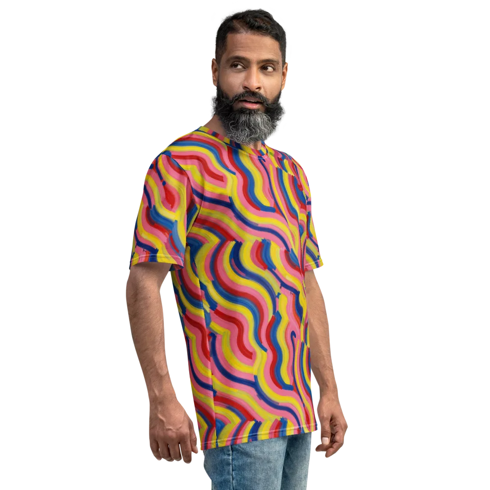 Chromatic Swerve on Men's Crew Neck T-Shirt — Right