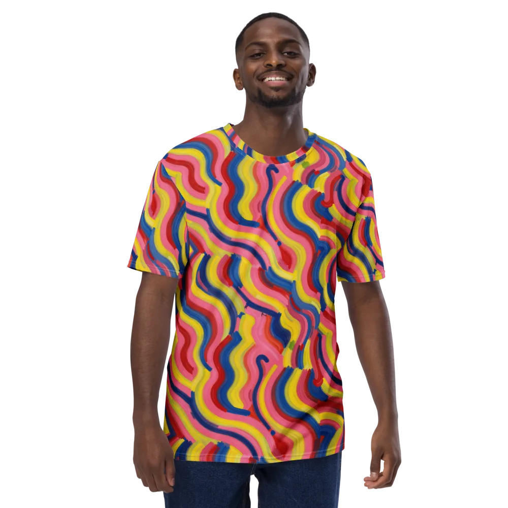 Chromatic Swerve on Men's Crew Neck T-Shirt — Front