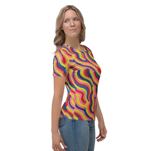 Chromatic Swerve on a Women's Crew Neck T-Shirt