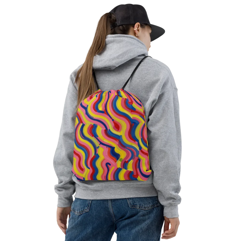 Chromatic Swerve on Drawstring Bag — Front