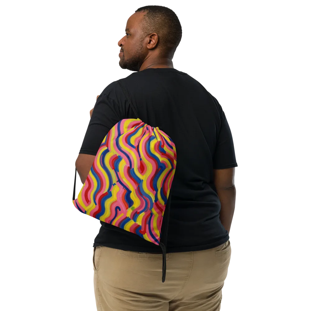 Chromatic Swerve on Drawstring Bag — Front