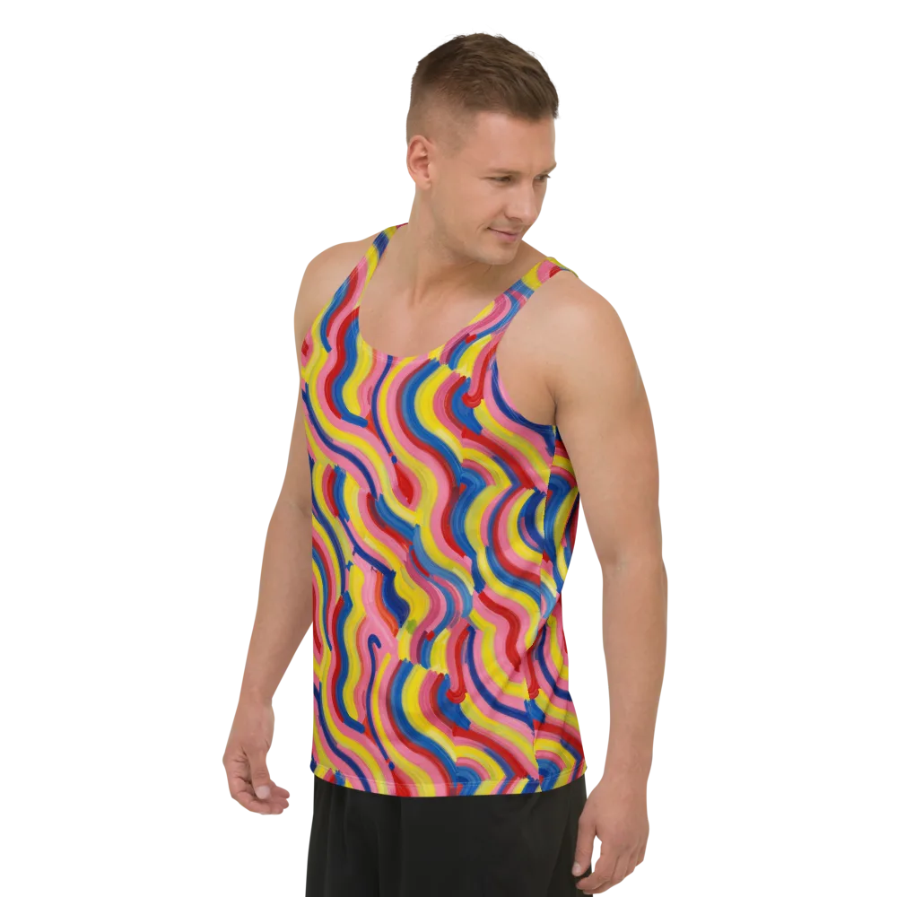 Chromatic Swerve on Men's Tank Top — Left Front