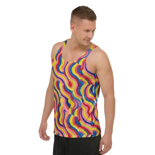 Chromatic Swerve on a Men's Tank Top