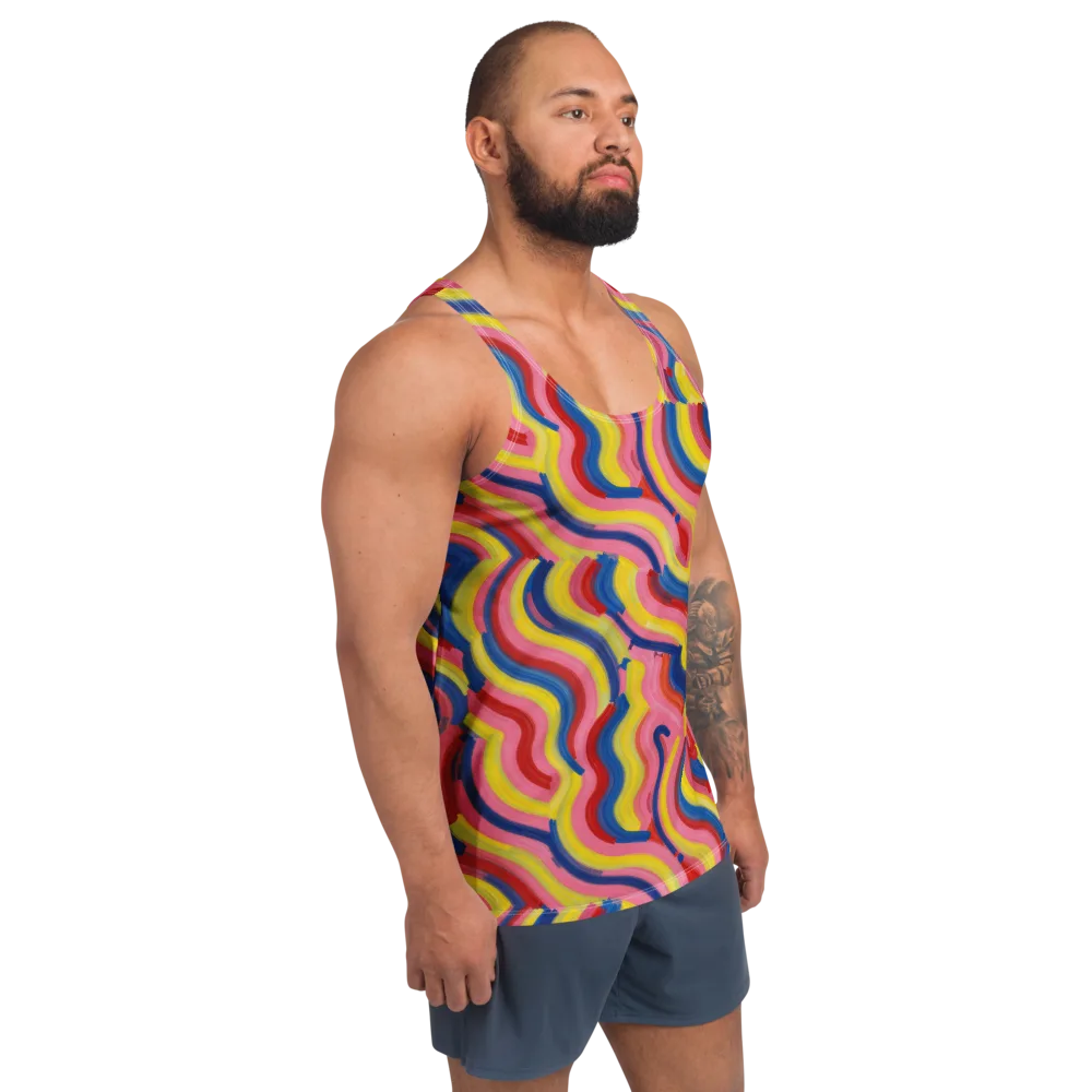 Chromatic Swerve on Men's Tank Top — Right Front