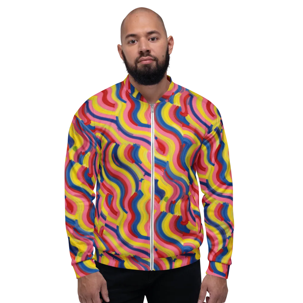 Chromatic Swerve on Bomber Jacket — Front