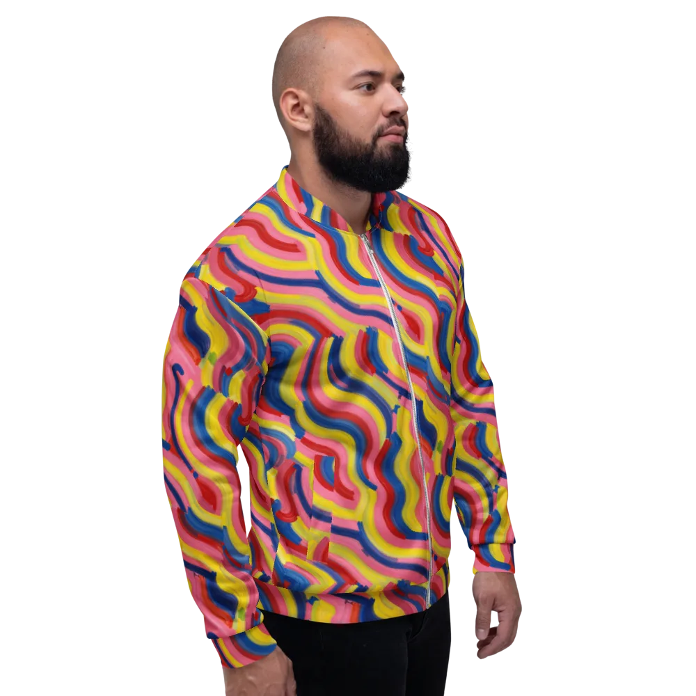 Chromatic Swerve on Bomber Jacket — Right