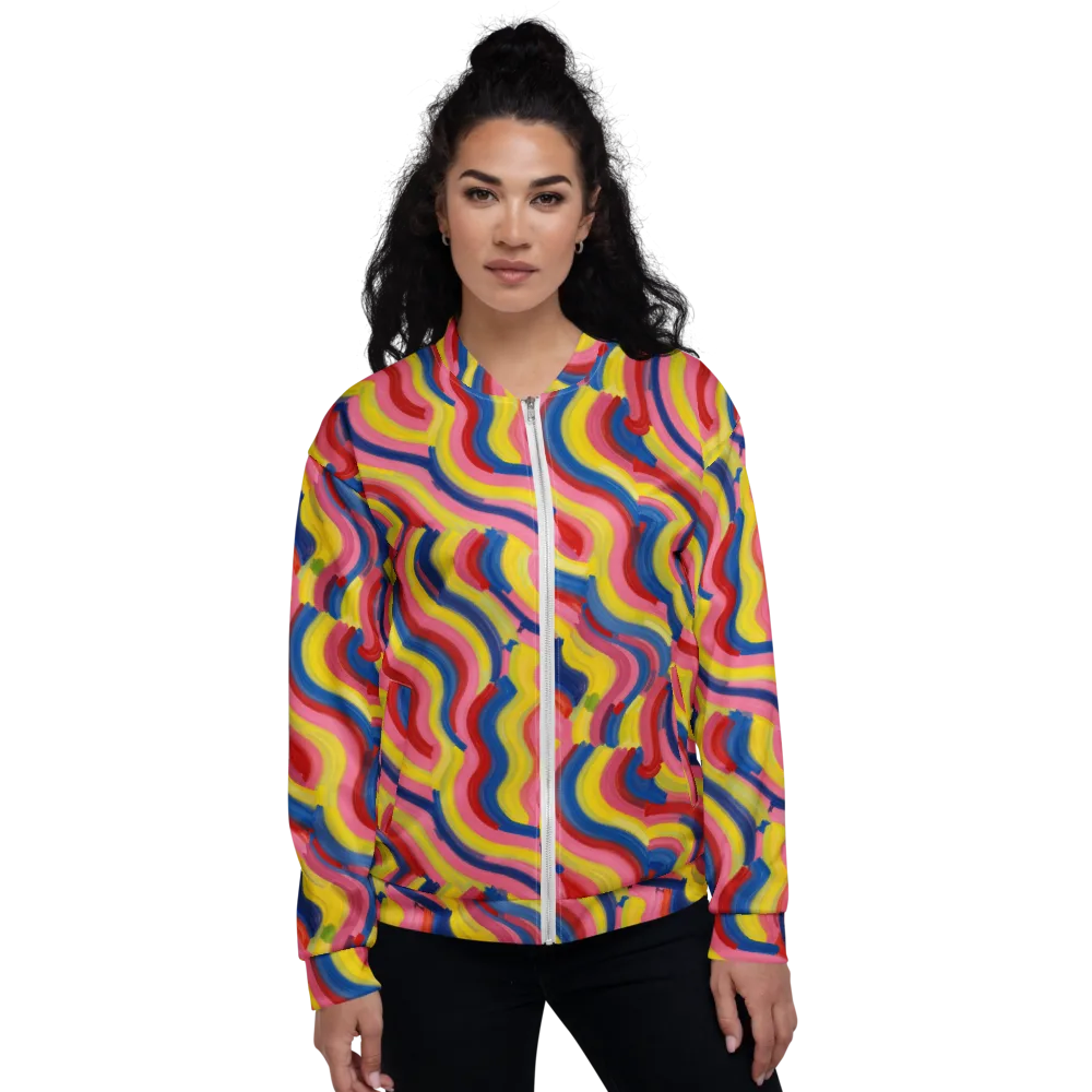 Chromatic Swerve on Bomber Jacket — Front