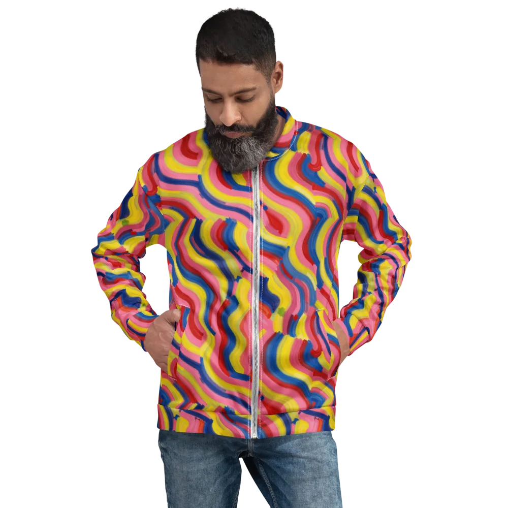 Chromatic Swerve on Bomber Jacket — Front