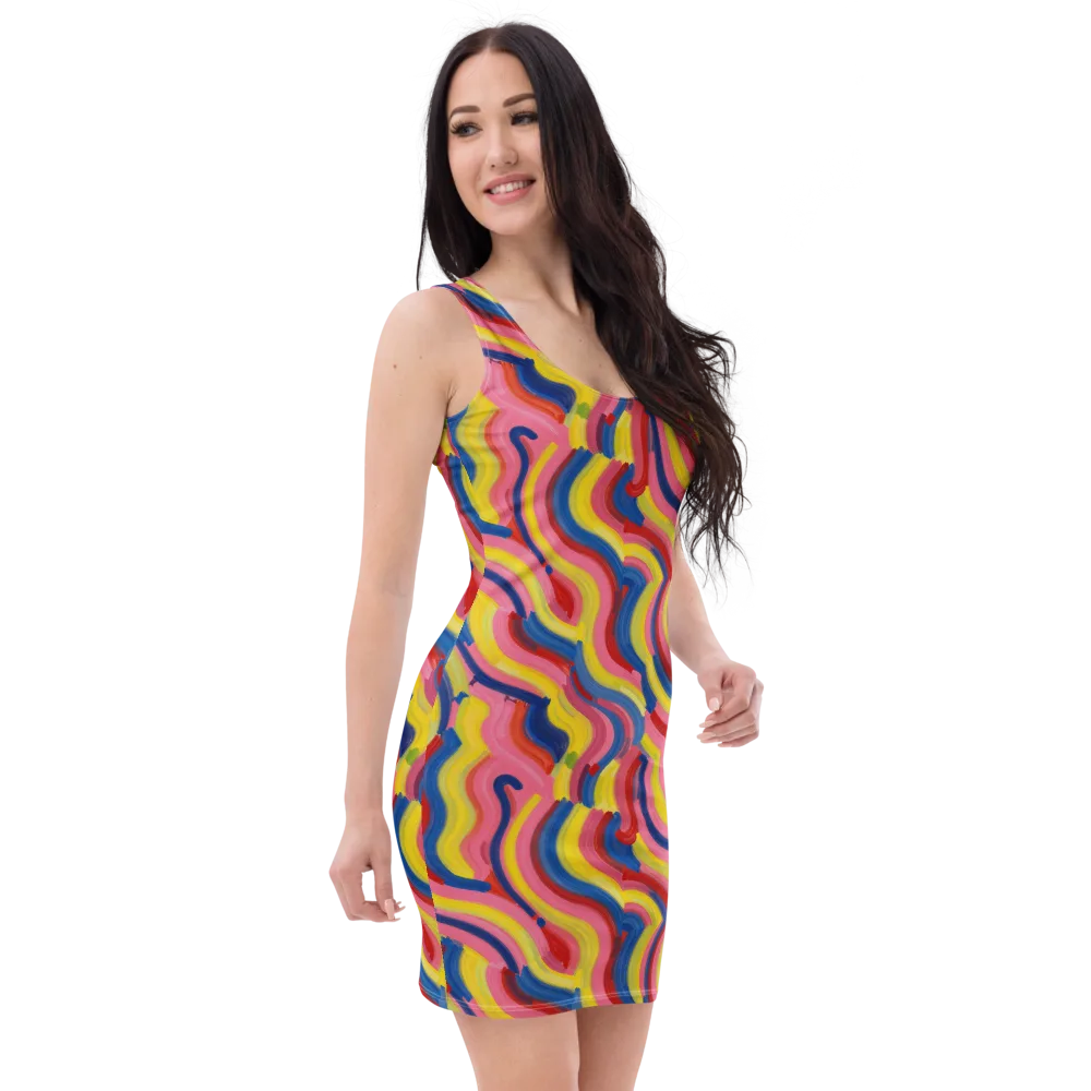 Chromatic Swerve on Bodycon Dress — Right Front