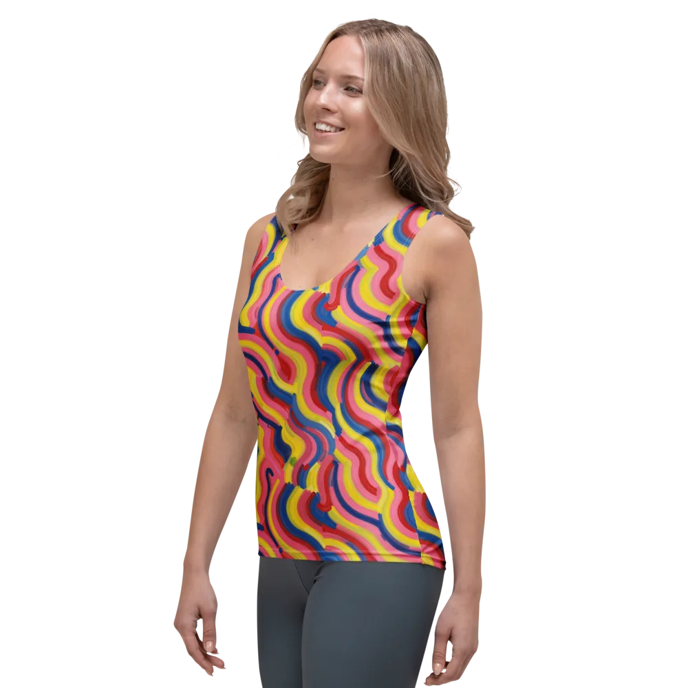 Chromatic Swerve on Women's Tank Top — Left Front