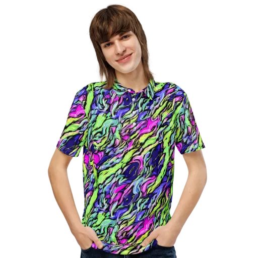 Fluoro Current on a Men's Slim Fit Polo Shirt
