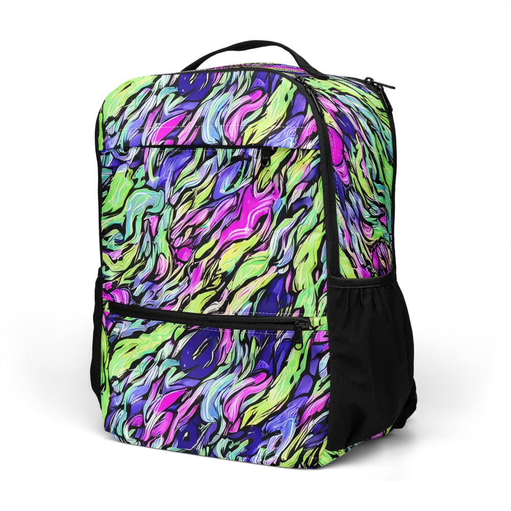 Fluoro Current on Utility Backpack — Left Front