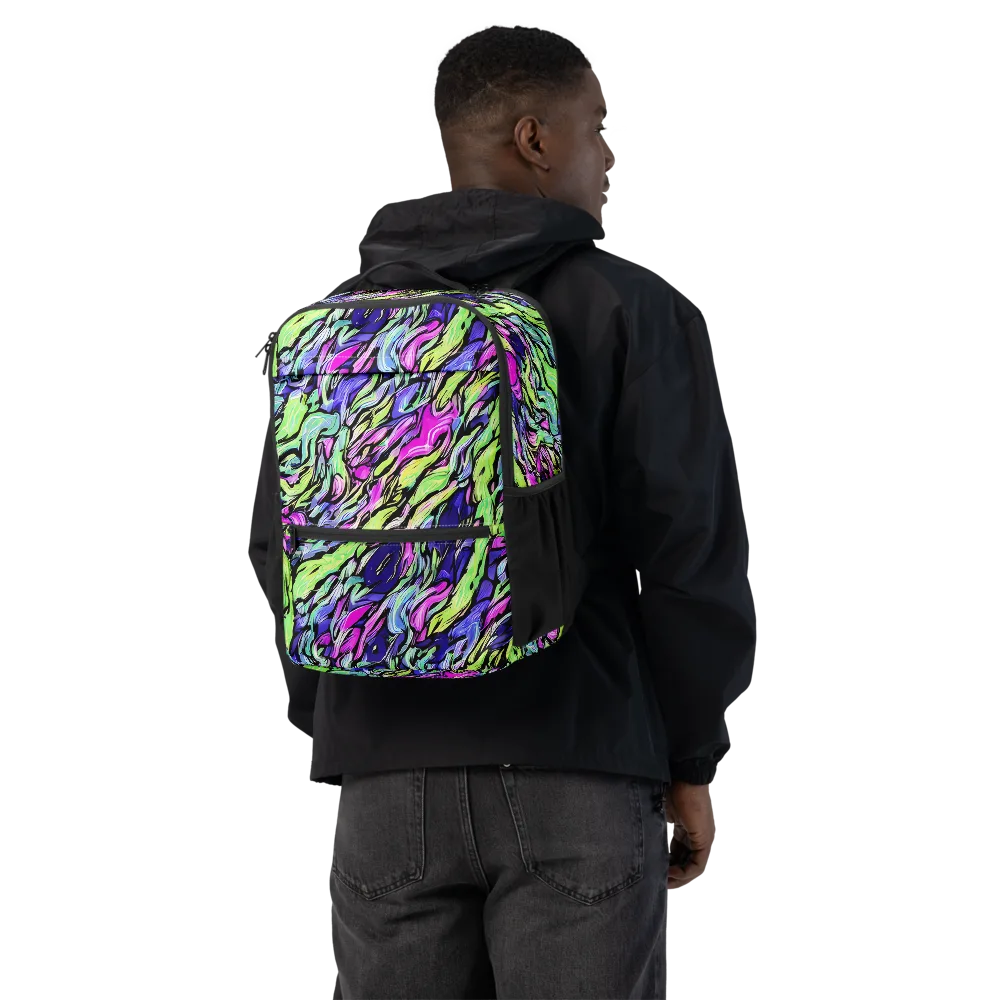Fluoro Current on Utility Backpack — Back