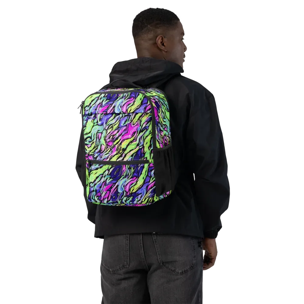 Fluoro Current on Utility Backpack — Back