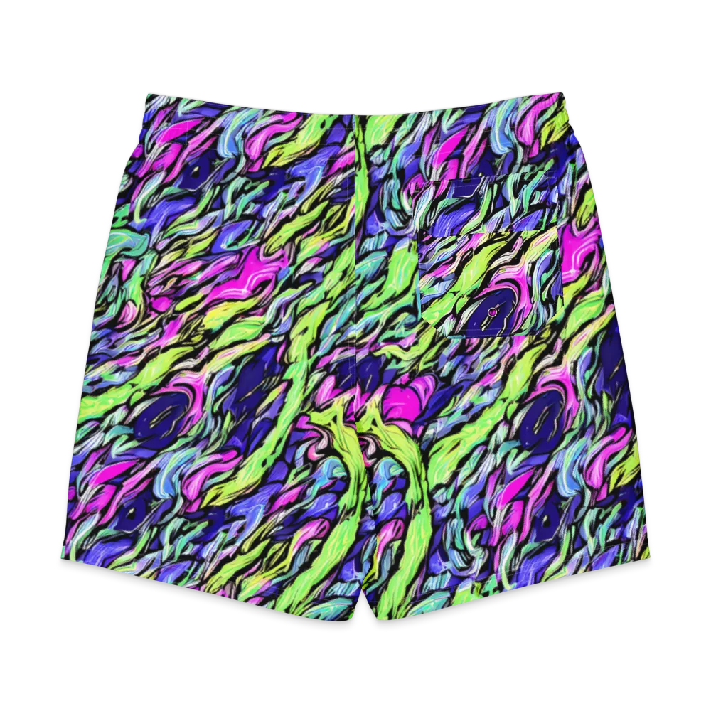 Fluoro Current on Men's Board Shorts — Back