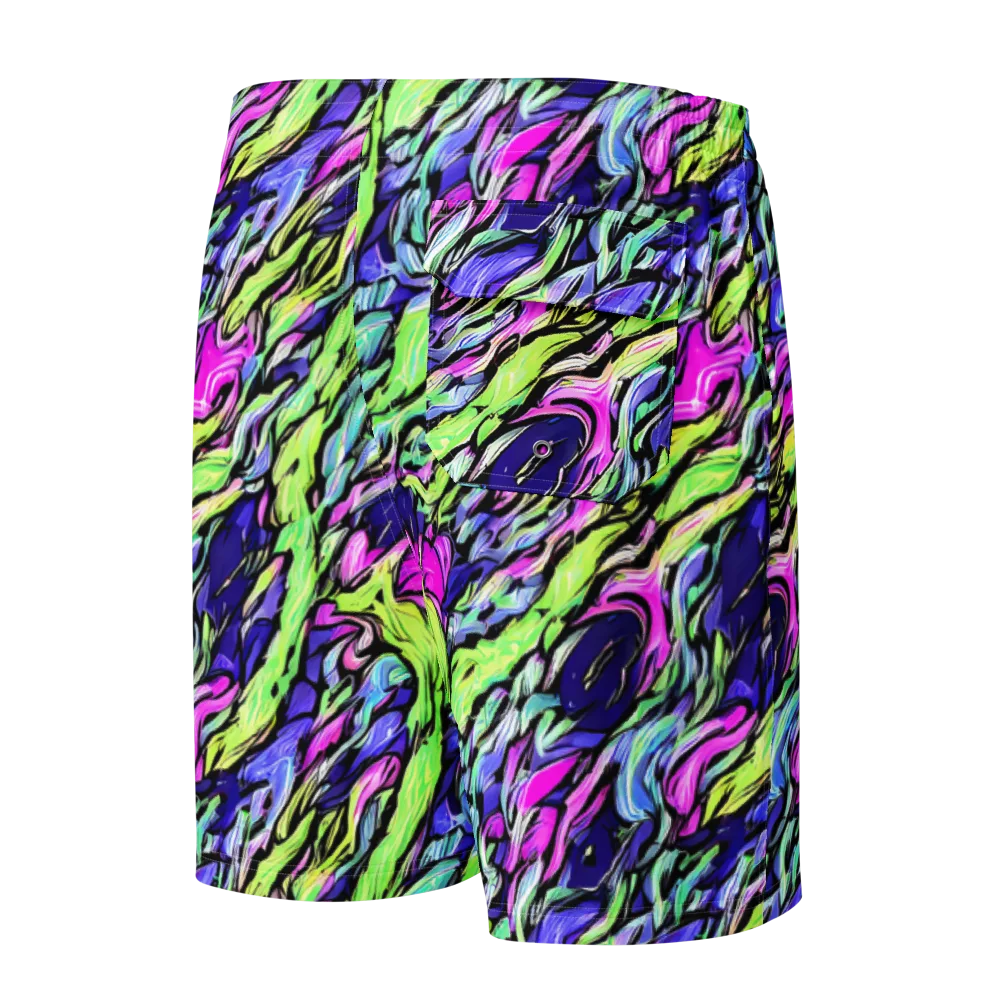 Fluoro Current on Men's Board Shorts — Back