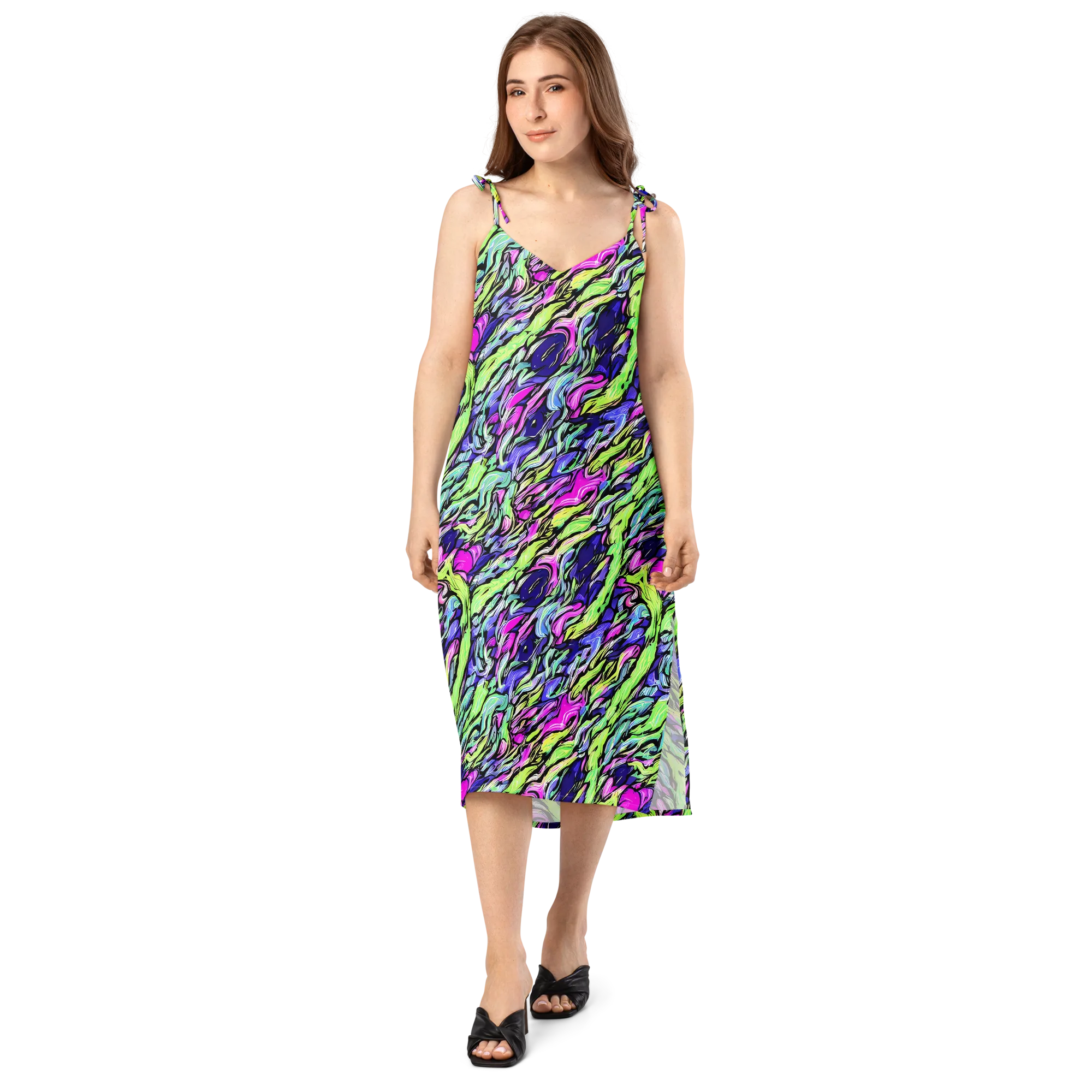 Fluoro Current on Slip Dress — Front