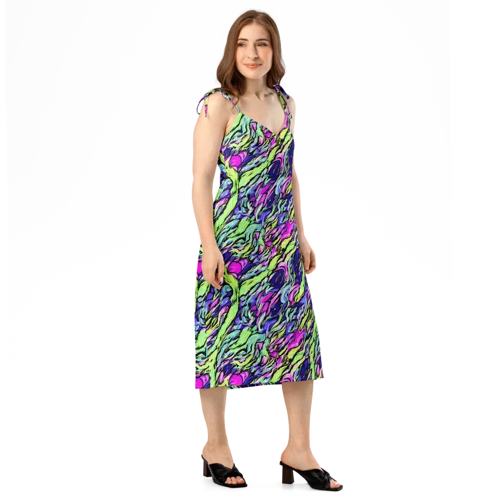 Fluoro Current on Slip Dress — Right Front