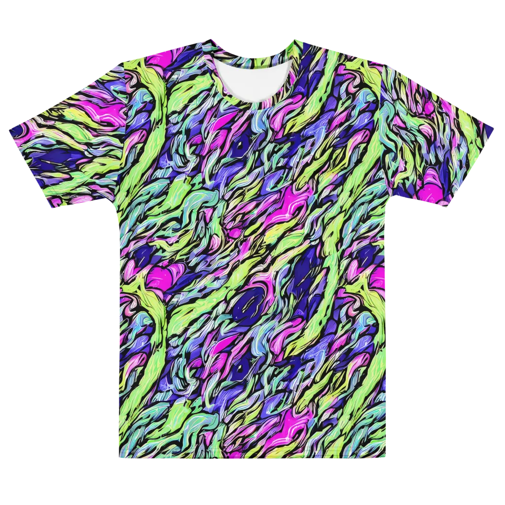 Fluoro Current on Men's Cotton Crew Neck T-Shirt — Front