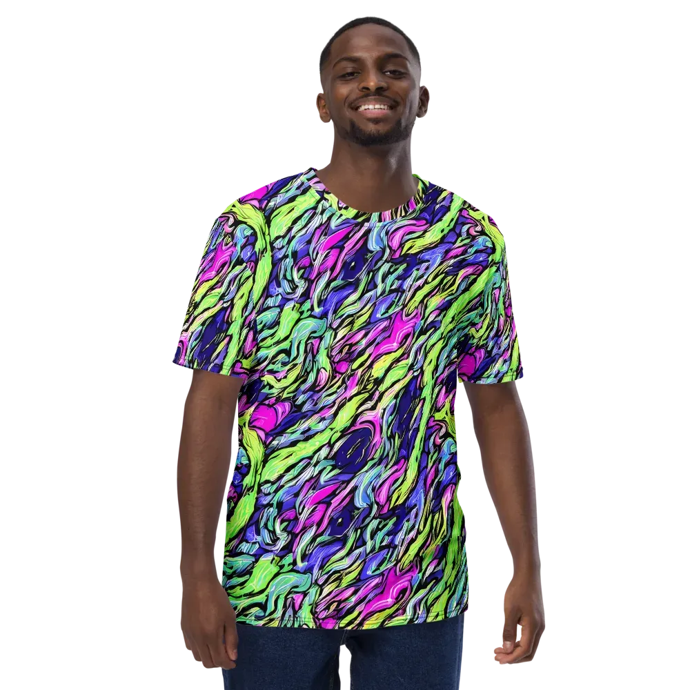 Fluoro Current on Men's Crew Neck T-Shirt — Front