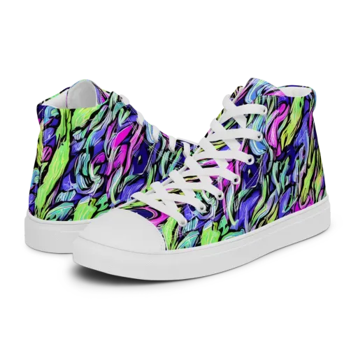 Fluoro Current on a Men's High Top Canvas Shoes