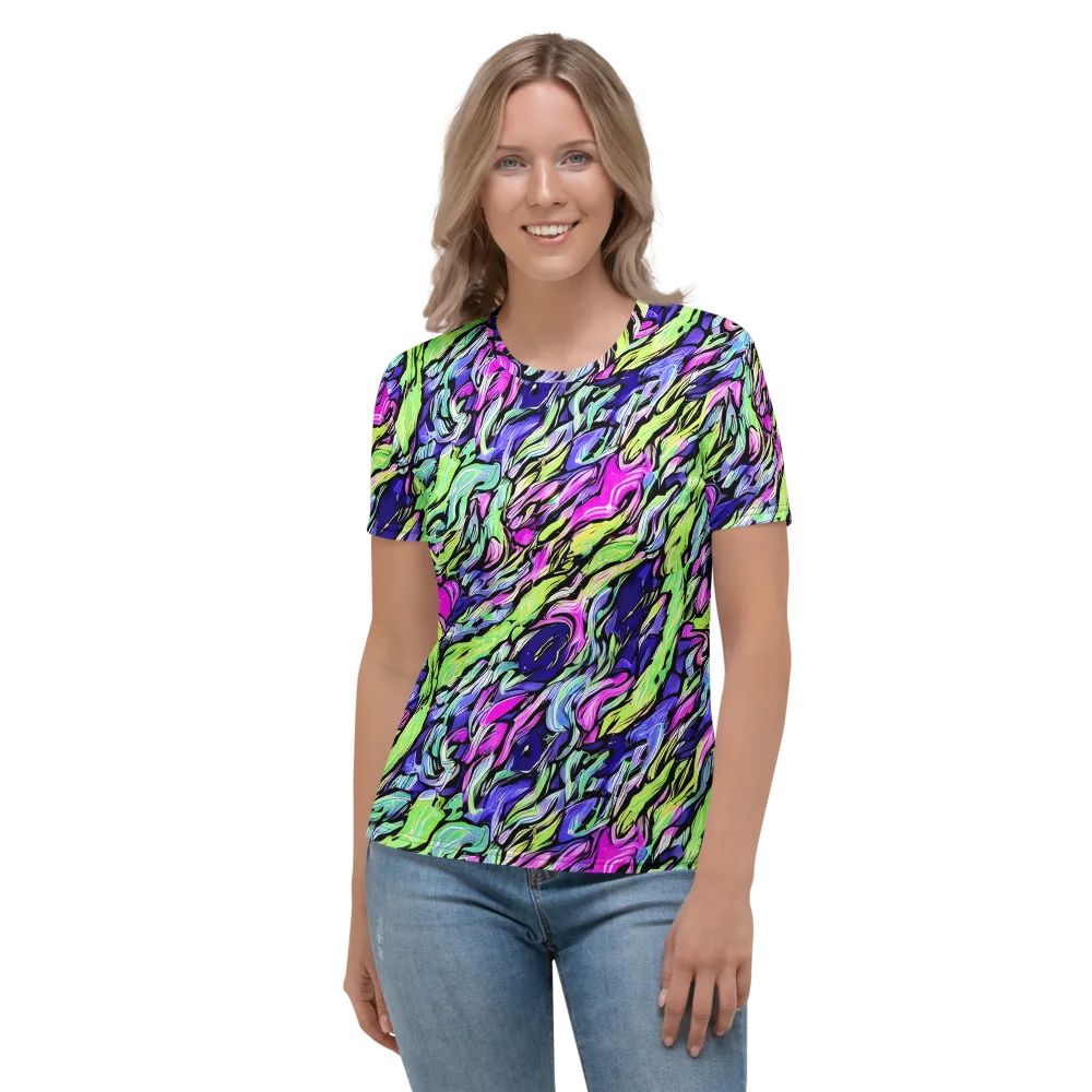 Fluoro Current on Women's Crew Neck T-Shirt — Front