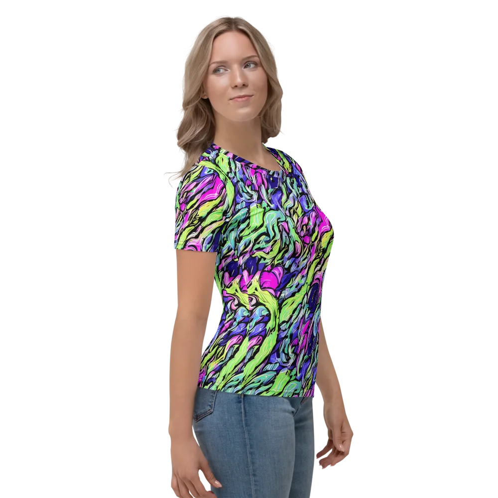 Fluoro Current on Women's Crew Neck T-Shirt — Right