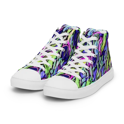 Fluoro Current on a Women's High Top Canvas Shoes