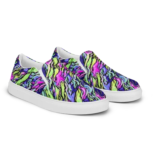 Fluoro Current on a Men's Slip-On Canvas Shoes