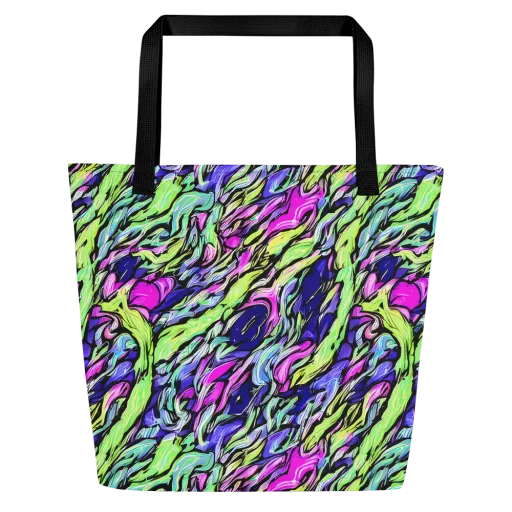 Fluoro Current on a Large Tote Bag W/ Pocket