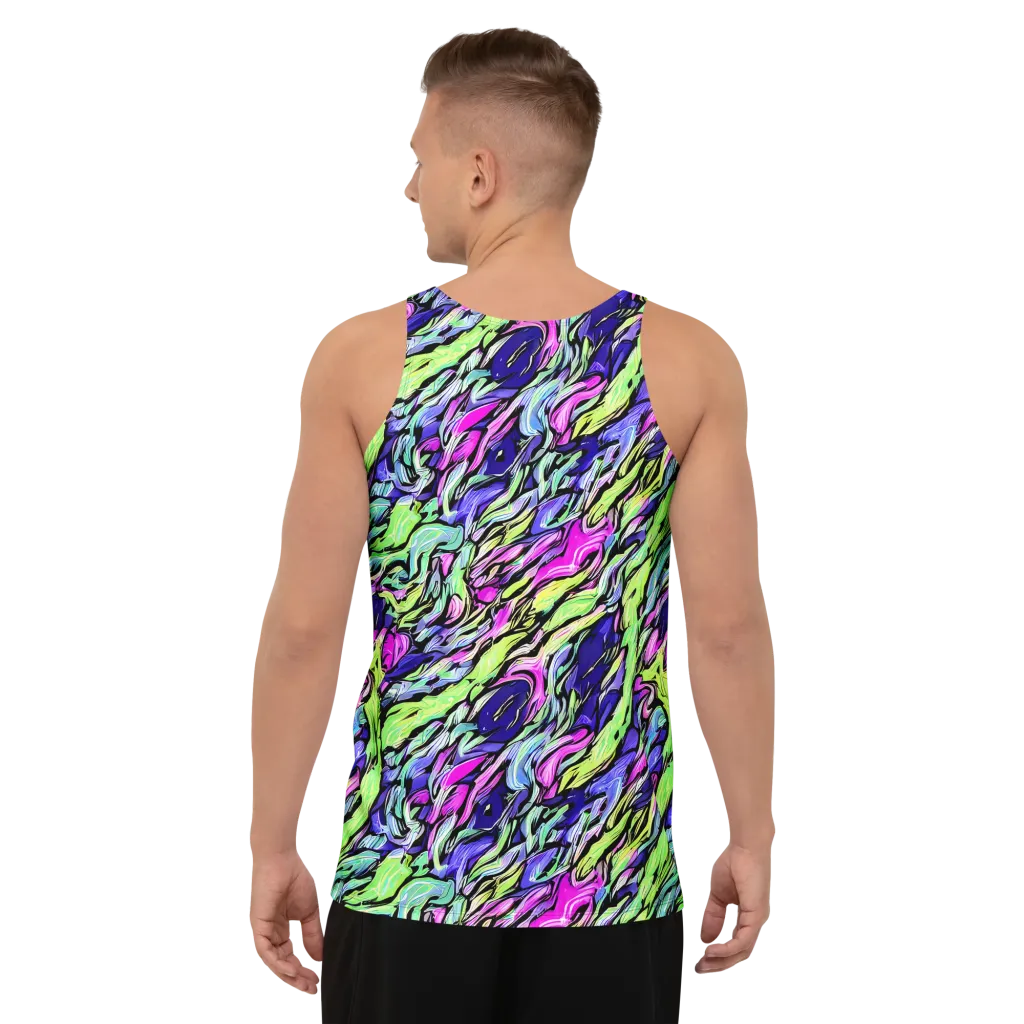 Fluoro Current on Men's Tank Top — Back