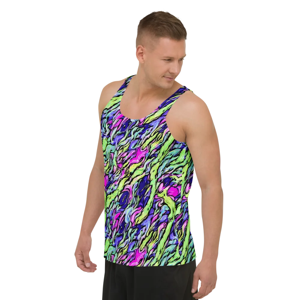 Fluoro Current on Men's Tank Top — Left Front
