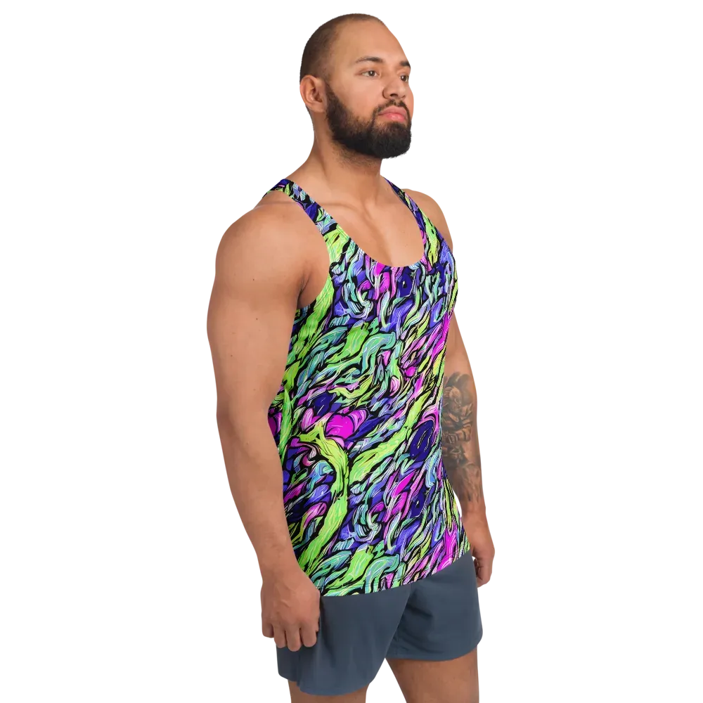 Fluoro Current on Men's Tank Top — Right Front